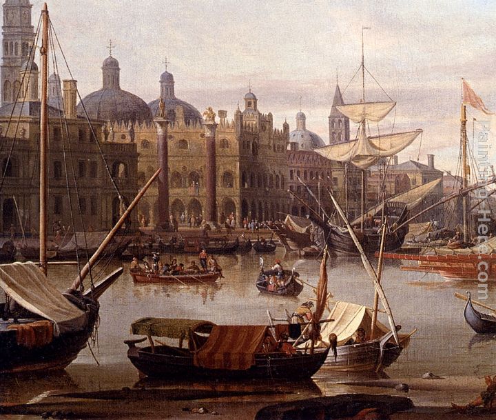 A Capriccio Of The Grand Canal, Venice - detail painting - Abraham Jansz Storck A Capriccio Of The Grand Canal, Venice - detail art painting